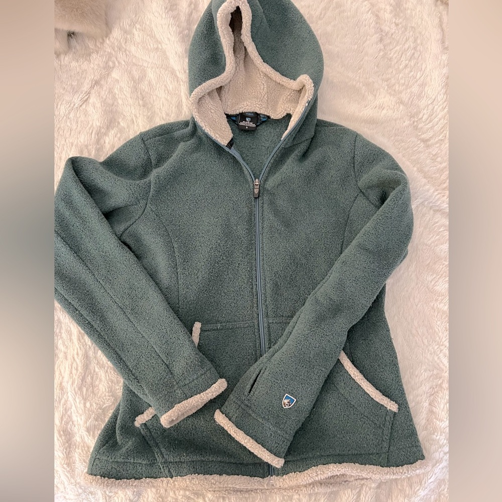 Kuhl Teal Alpaca Wool Zip-up Jacket